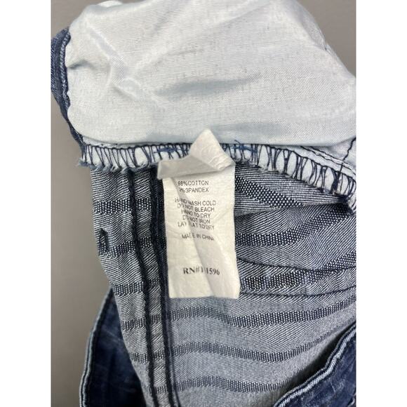 Rustic Rack Striped Denim jeans Junior size 13/30 Ripped Destroyed Faded Raw Hem - Picture 8 of 8